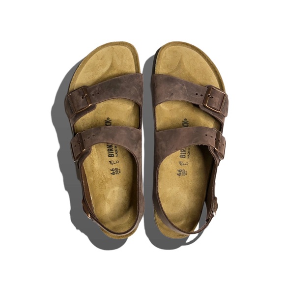 Birkenstock Milano Oiled Leather Sandals Habana Brown $130 Regular - Picture 5 of 14